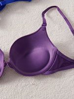 3-Pack Women's Underwear Set Everyday Basic Simple Solid Underwire Padded Push-Up Bra Casual & Comfortable T-Shirt Women's Bra