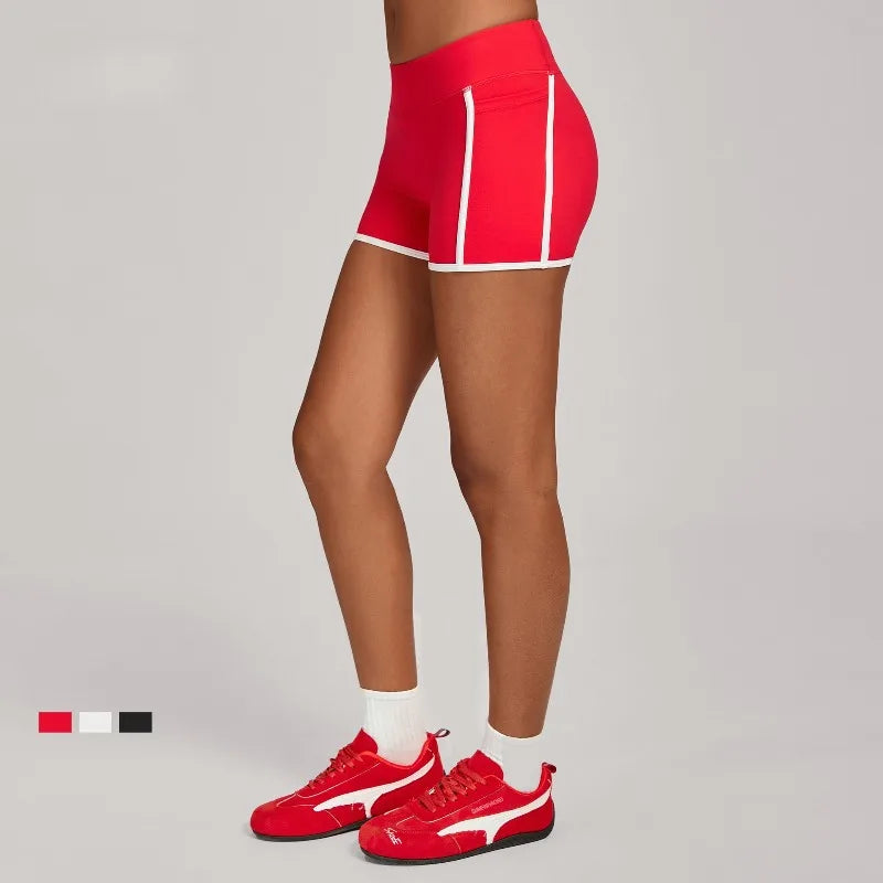 Women's High Waisted Yoga Shorts Slim Fit Hip Lifting Sports Pants Outdoor Running Fitness Gym Workout Shorts