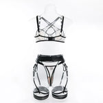 Toucheart Sexy Floral Embroidery Underwear Steel Ring Bra Lace Mesh Sexy Webbing Hollow Waistband Hanging Erotic Lingerie Suit