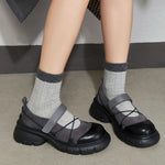 2025 Chic Black Sneaker Mary Janes Shoes Women Cute Chunky Heels With Platform Comfy Walking Daily Wear Shoes