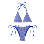 2Pcs/Set Women Bikini Set Chest Pad Push Up Halter Neck Bra Adjustable Side Straps Swimming Briefs Set Lady Mesh Summer Swimwear