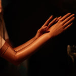 Ultrathin Sunscreen Driving Gloves Sexy Lace Oil Shiny Gloves for Women See Through Elastic Gloves Luxury Candy Color