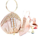 Doershow beautiful Italian Shoes And Bag Sets For Evening Party With Stones Italian Leather Handbags Match Bags! HRT1-33