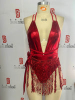 New Shiny One Piece Swimsuit Sexy White Snakeskin Print Deep V Neck Swimwear Backless Bathing Suit Sequin Tassel Skirt Monokini