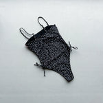 2026 Summer Women's One-piece Suit Swimwear Dot Patchwork Swimsuit Strappy Bodysuit Bikini High Waist Push Up Monokini Beachwear