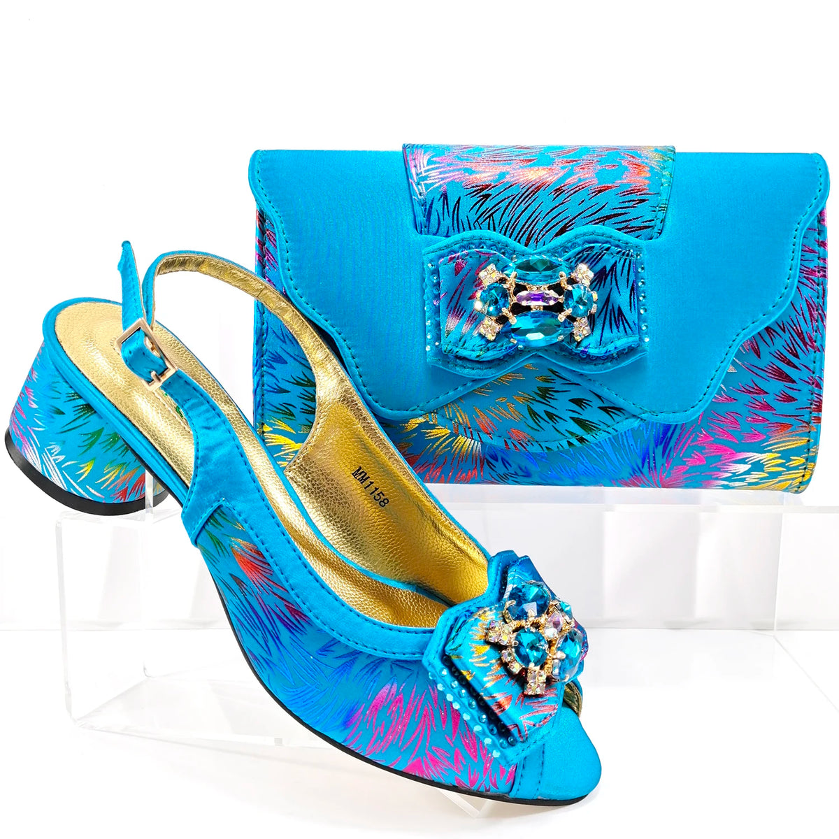 Doershow hot selling WINE Shoes and Bags To Match Set Italy Party Pumps Italian Matching Shoe and Bag Set for Party! 1-10