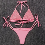 2026 Luxury Pearls Halter Mini Bikini Female Swimsuit Women Swimwear Two-pieces Bikini Set Bather Bathing Suit Swim Beachwear