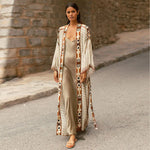 2026 Women Swimsuit Beach Cover Up dress Sleeve Kaftan Beach Tunic Long Pareos Bikinis Cover ups Summer Robe Plage Beachwear
