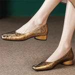 Fashionable and Comfortable Square-toe Shallow-mouth Single ShoesNew Block Heel Temperament Casual Women's Shoes