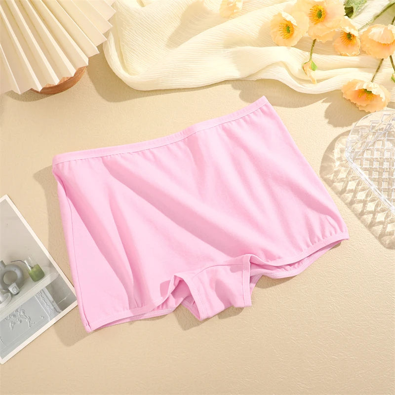 New 4PCS Women's Panties Cotton Seamless Sports Boxers Underwear Female Solid Color Cozy Lingerie Intimate Underpants XS-XL