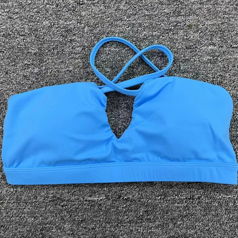 Women's Yoga Bra - Running Cross Back Breathable Naked Feel Sports Fitness Brafor Yoga Running Gym Top