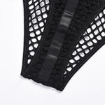 Toucheart Erotic Halter Bodysuit Large Mesh Splicing Andheavy Craftsmanship Women Hollow Seductive Intimate Hot Private Bodysuit
