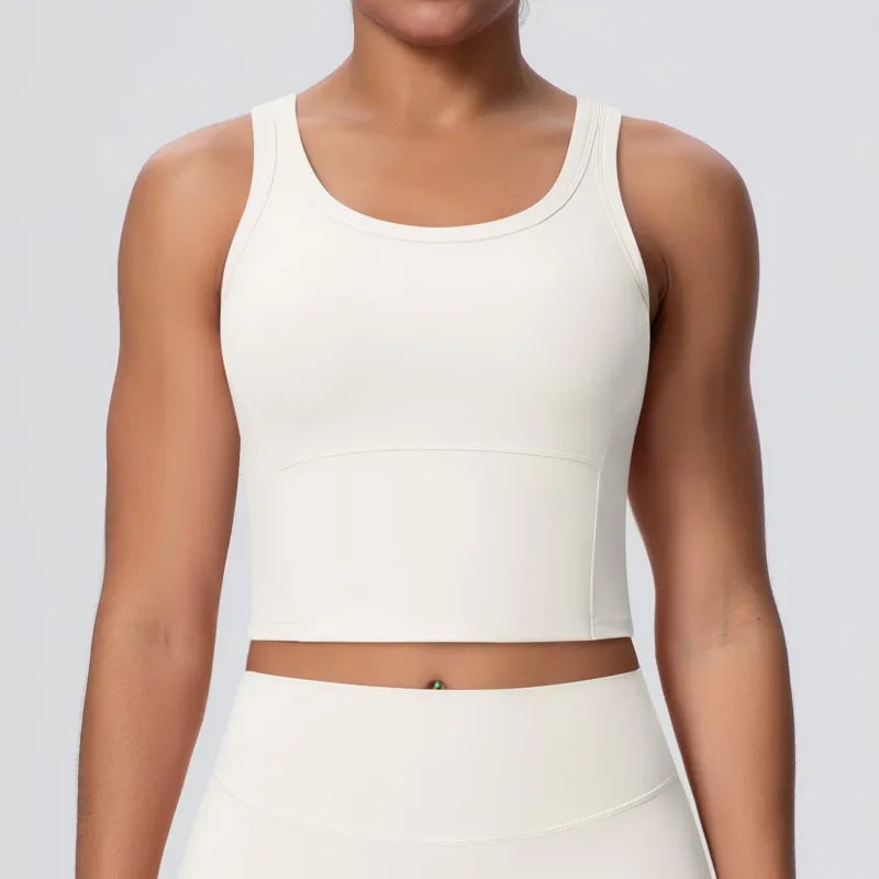Women's Yoga Vest Shockproof Fixed Cup Beauty Back Yoga Top Outdoor Sports Running Fitness Vest