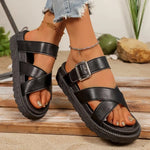 2026 Summer Casual Shoes Woman Platform Sandals Soft Leather Women Open Toe Thick Bottom Wedges Sandal Gladiator Womens Shoes