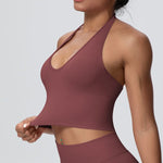 Gym Tops Women Halter Top Gym Vest Woman Sexy Backless Push Up Sport Bras Running Vest Workout Tops Activewear Yoga Fitness Vest
