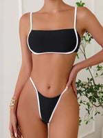 Splicing Mini Micro Thong Bikini Female Swimsuit Women Bandeau Swimwear Two-pieces Bikini Set Brazilian Bather Bathing Suit Swim