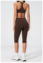 Summer Color Blocked Yoga Sets Women Slim Sports Bra High Waist Pants Fitness Suits Outwear Gym Running Push Up Workout Clothes