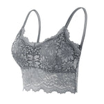 Women's Lace Bra Top Comfortable Bralette Solid Color Sexy Underwear Vest Female Hollow Out Wireless Lingerie Seamless Brassiere