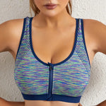 New Sports Bra Women Space Dyed Front Zipper Running Shockproof Vest Gym Jogging Crop Top Female Tops Sport Bras Sutian Feminino