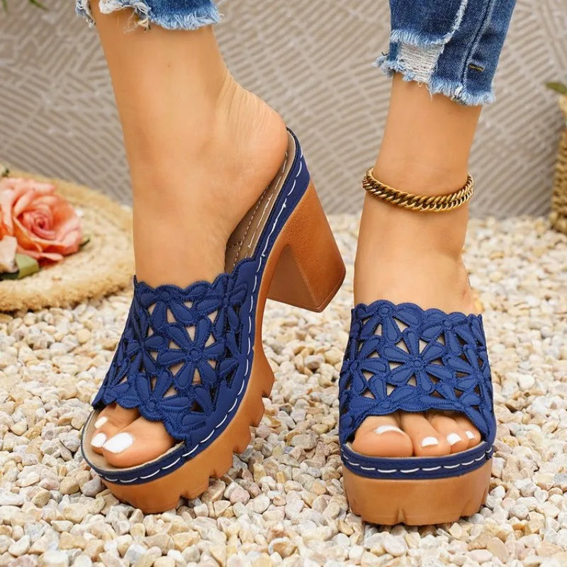 Women'SHeel Slip Thick Soled High Heel Casual Shoes Heels Sandals Womenslarge size35-43