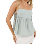 Summer Loose Women's Camisoles Stylish Solid Color Side Strap Spaghetti Straps Crop Tank Tops