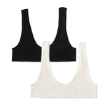 2Pcs/Set Women Non-wire Bra Crop Top Seamless Underwear Female Plunge Bra Tops Ribbed Sexy Lingerie Sports Intimates