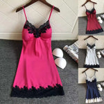 Sexy WomenSilk Robe Dress Nightdress Soft Lace Casual Nightgown Straps Sleepwear Nightdres