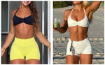 Strappy Sports Bra Seamless Women Clothes Halter Padded Yoga Bra Backless Gym Top Bras Fitness Scrunch Workout Yoga Tank Tops