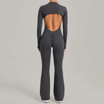 Women's Seamless Yoga Jumpsuits Sports Fitness Gym One-piece Long-sleeves Hip-Lifting Beauty Back Workout Training Bodysuits