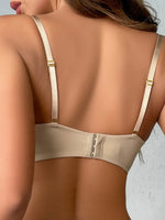 Smooth push-up soft underwire bra 1/2 cup side pull-in bra with rounded single bra