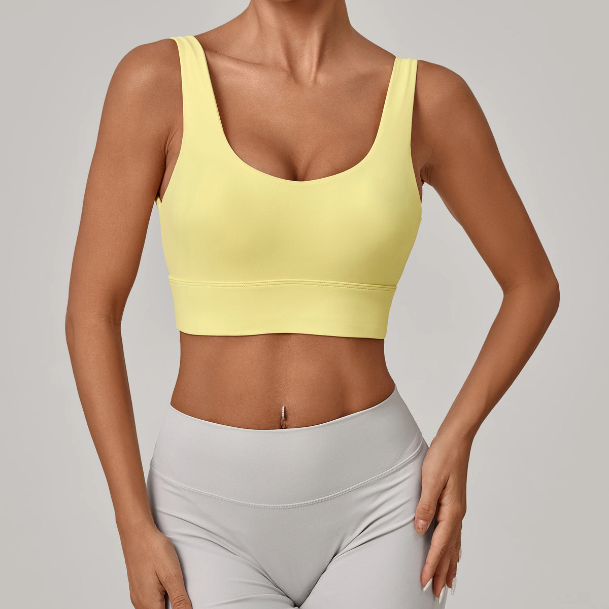 Running Sports Bra Women High Support Open Back Yoga Breathable Slim Fit Fitness Pilates Tank Top With Removable Pads