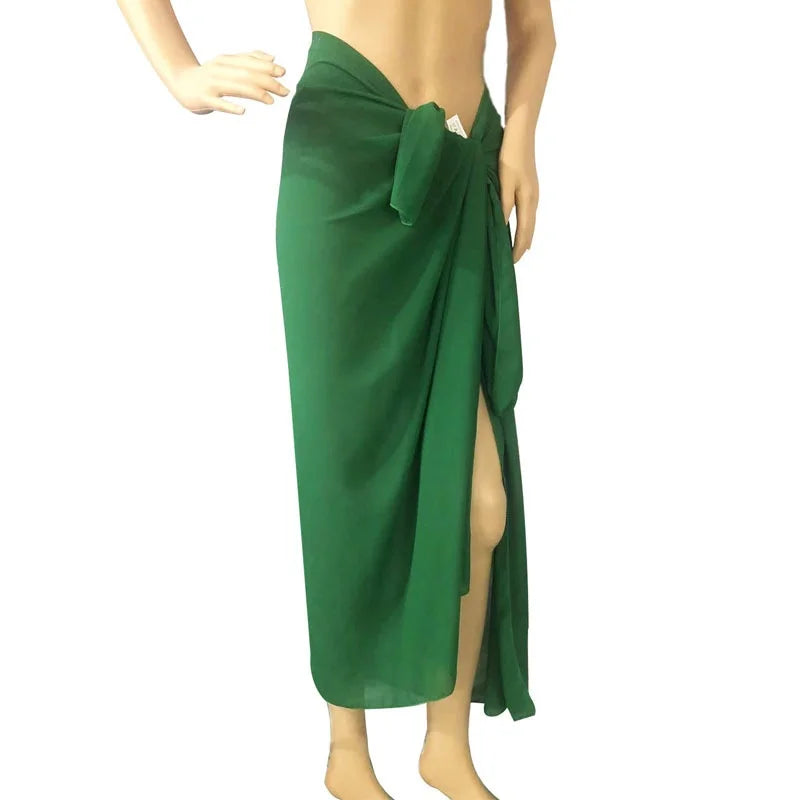 Women's Beach Long Skirt Chiffon Swimsuit Coverups Summer Bikini Wrap Sheer Scarf for Swimwear Cover Ups Sexy Bikini Wrap Shawls