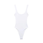 Women's Skinny Ribbed O-Neck Bodysuits with Straps Snap-Button Sexy Fashion Playsuits Comfortable Stretchy Female Clothing