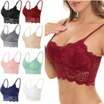Women's Lace Bra Top Comfortable Bralette Solid Color Sexy Underwear Vest Female Hollow Out Wireless Lingerie Seamless Brassiere