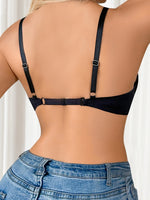 No steel ring Lace patchwork bra Black full cup women's bra with adjustable shoulder straps BCD cupMR3437