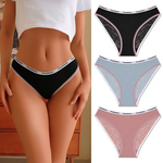 3Pcs/Set Women's Cotton Lace Panties V-Waist Sexy Sport Low Waist Briefs S-XL Comfortable Underwear Female Soft Color Underpants