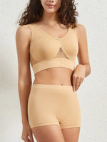 Seamless Bra Set Women Low Waist Underwear Female Tanks Bra Top Sexy Thong Panties Casual Sports Lingerie Set Girls Intimates
