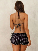 With Shorts Polka Dot Halter Mini Micro Thong Bikini Female Swimsuit Women Swimwear Three-pieces Bikini Set Bathing Suit Swim