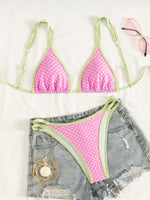Sexy Orange Print Micro Bikini 2026 Women Double Strap Push Up Bra Hollow Out Thong Swimsuit Beach Bathing Suit Holiday Swimwear