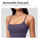 Juren Gym Tank Top With Built In Bra Women's Yoga Clothing Summer Running Square Neck Fitness Vest Beautiful Back Sports Workout