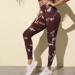 47 Color Marbling Tie-Dye Seamless Yoga Pants Sports Leggings Women Running Fitness High Waist Gym Leggings Women Workout Tights