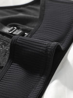 Stainless steel bra black women's underwear sexy Lingerie lace bra daily minimalist girl vest MR3514