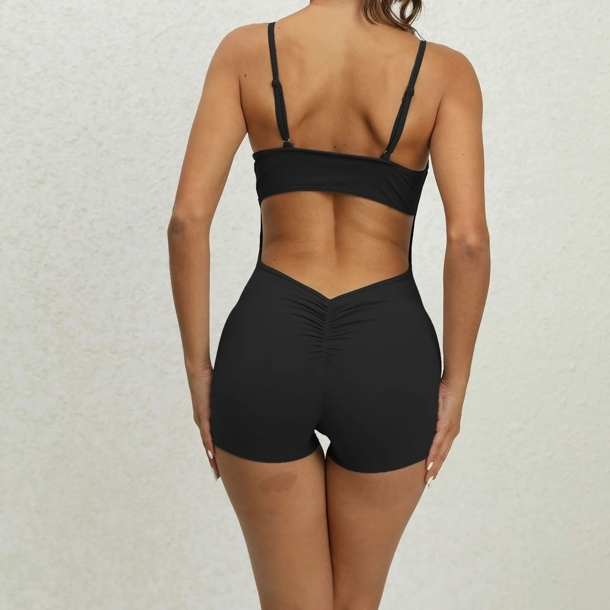 Yoga Jumpsuit Seamless Sports Jumpsuit Set Woman Gym Short Sets Backless Fitness Suit Elastic Workout Clothes for Women Bodysuit