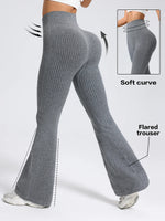 Seamless High-Waisted Flare Pants Autumn Winter Women Trousers Yoga Clothes Stretchy GYM Flare Leg Tummy Control Slim-Fit Pants