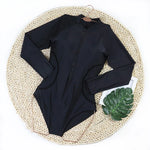 2024 Women One Piece Swimsuit Surfing Sport Swimsuit Long Sleeves Swimwear Print Monokini Bathing Suit Tropical Bodysuit Female