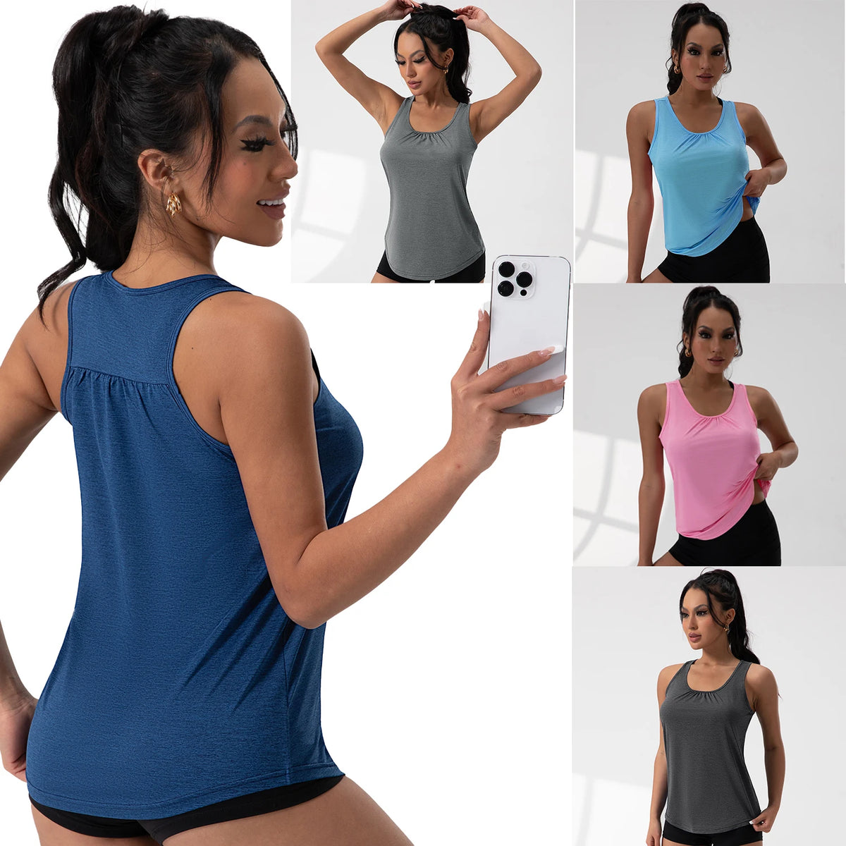 Sports T-shirt women summer breathable sexy beauty back fitness wear running training short sleeveless yoga top