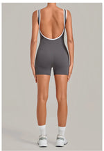 Color Blocking Brushed Yoga Jumpsuit Women Hollow Out Backless Tight Sport One Piece Suit Gym Running Exercise Fitness Bodysuits