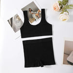 Women Seamless Bra Set Sports Low Rise Shorts Non-wire Tops Sexy Lingerie Set Female Comfort Underwear Set