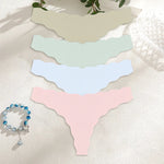 4PCS Women Seamless Panties Wavy Design Ultra-thin Panties Women Ice Silk Underwear Sexy Panty Low Waist G-string Female Solid