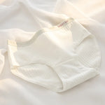 1-Pack Women's Ribbed Cotton Panties Breathable Soft Daily Underwear Low Rise Briefs Solid Color 7 Colors Lingerie Size M-XL